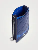 Graffiti Quilted Leather Crossbody Phone Bag