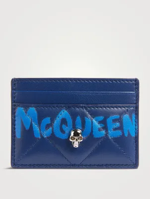Graffiti Quilted Leather Card Holder