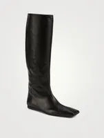 Quad Knee-High Leather Slouch Boots