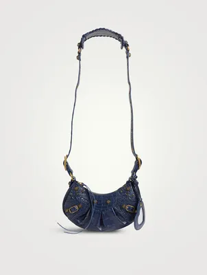 XS Le Cagole Croc-Embossed Leather Shoulder Bag