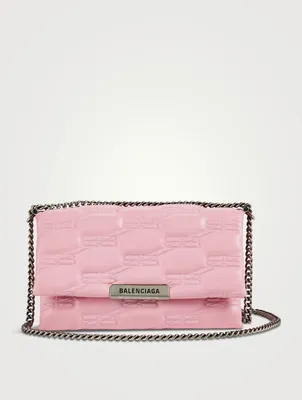 Small Triplet Croc-Embossed Leather Shoulder Bag