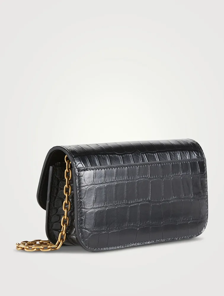 Gossip Croc-Embossed Leather Chain Wallet