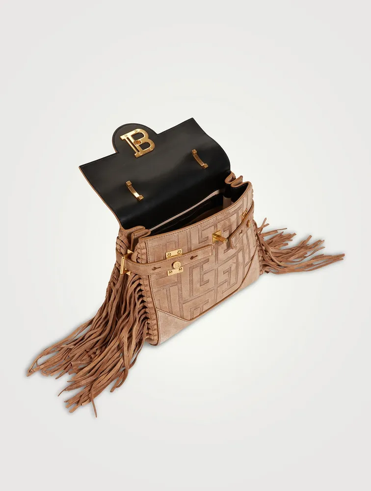 B-Buzz 23 Suede Top Handle Bag With Fringe