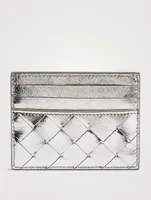 Intrecciato Metallic Leather Card Case