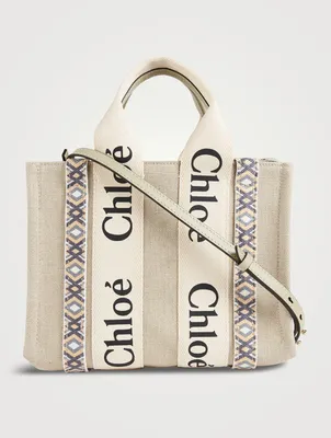 Small Woody Linen Tote Bag