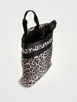 Medium Recycled Tech Tote Bag In Leopard Print