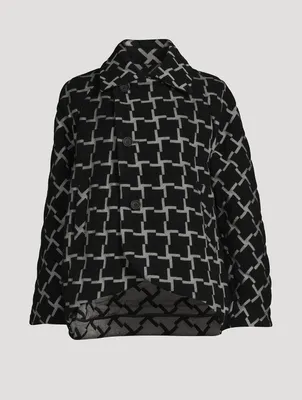 Padded Jacket Grid Print