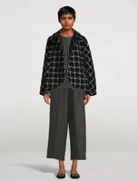 Padded Jacket Grid Print