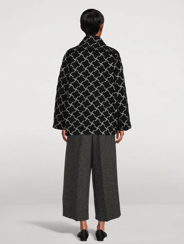 Padded Jacket Grid Print