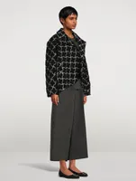 Padded Jacket Grid Print