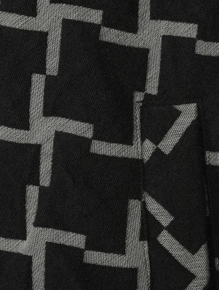 Padded Jacket Grid Print