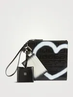 Embossed Leather Pouch Set
