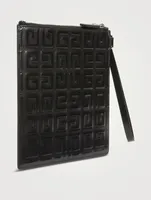 Embossed Leather Pouch Set