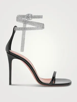Giorgia Patent Leather Sandals With Crystal Strap