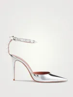 Julia Metallic Leather Pumps With Crystal Spikes