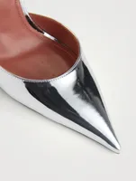 Julia Metallic Leather Pumps With Crystal Spikes