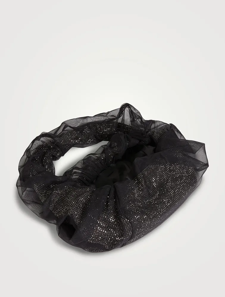 Crystal Mesh And Tulle Shoulder Bag
