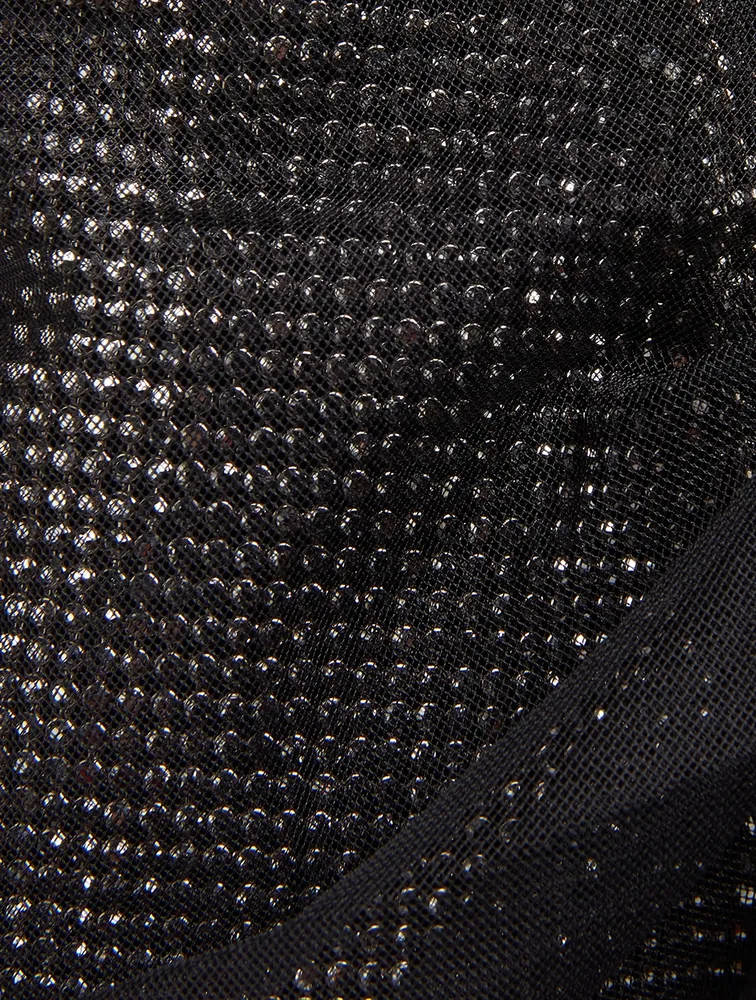 Crystal Mesh And Tulle Shoulder Bag