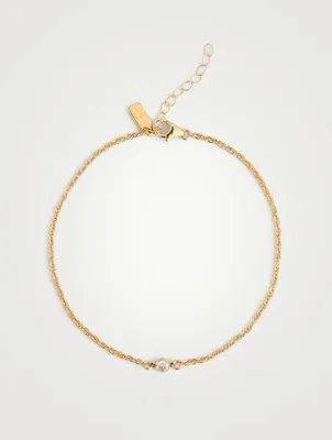 Chateau 14K Gold-Filled Anklet With Crystal