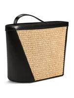 Tropicalia Raffia And Leather Pouch