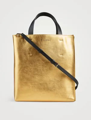 Small Museo Metallic Leather Tote Bag