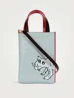 Nano Museo Leather Tote Bag With Lunar New Year Tiger Print