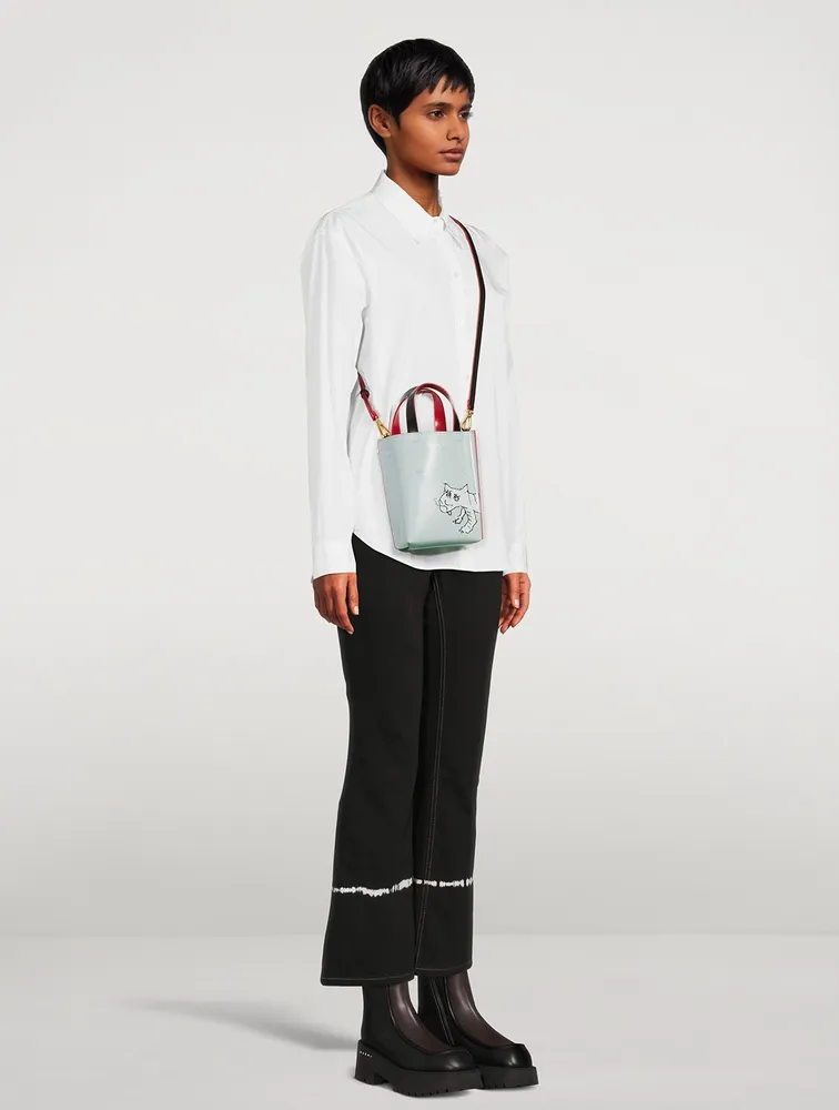 Nano Museo Leather Tote Bag With Lunar New Year Tiger Print