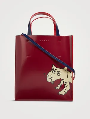 Small Museo Leather Tote Bag With Lunar New Year Tiger Print