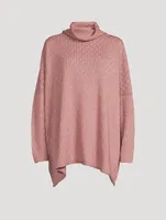 Wheatsheaf Cable-Knit Scrunch-Neck Cashmere And Silk Sweater