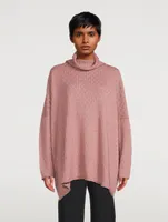 Wheatsheaf Cable-Knit Scrunch-Neck Cashmere And Silk Sweater