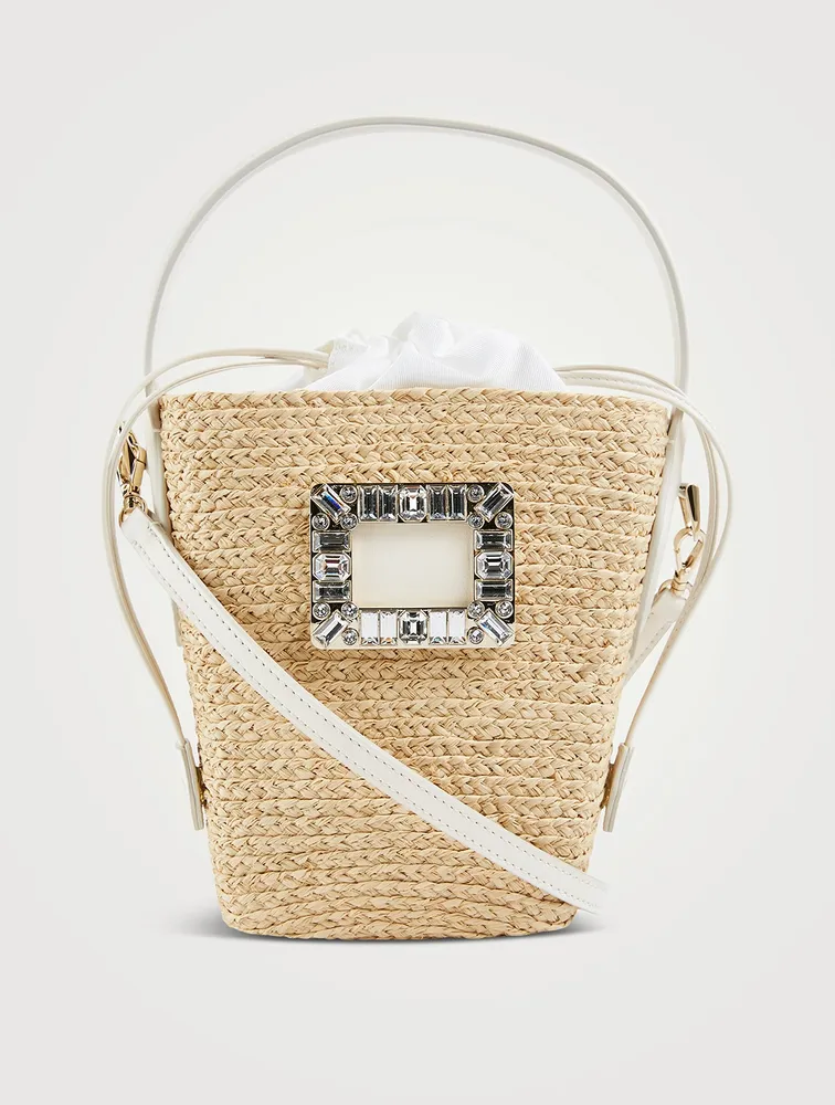 Mini Viv' Skate Strass Buckle Raffia Basket Bag