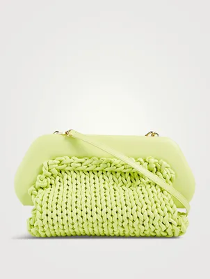 Large Bios Knitted Eco Leather Clutch Bag