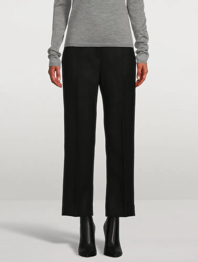 Cropped Kick Wool Trousers