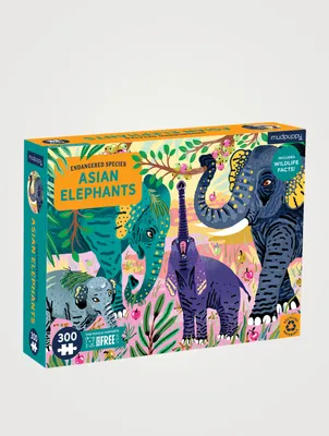 Asian Elephants Endangered Species 300-Piece Puzzle