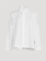 Double Stand Collar Cotton Shirt