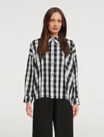 Gingham Cotton Poplin A-Line Shirt