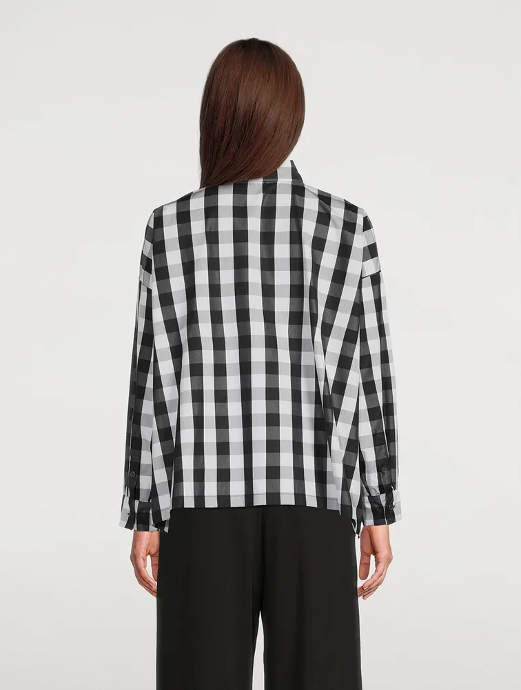 Gingham Cotton Poplin A-Line Shirt