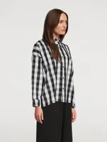 Gingham Cotton Poplin A-Line Shirt