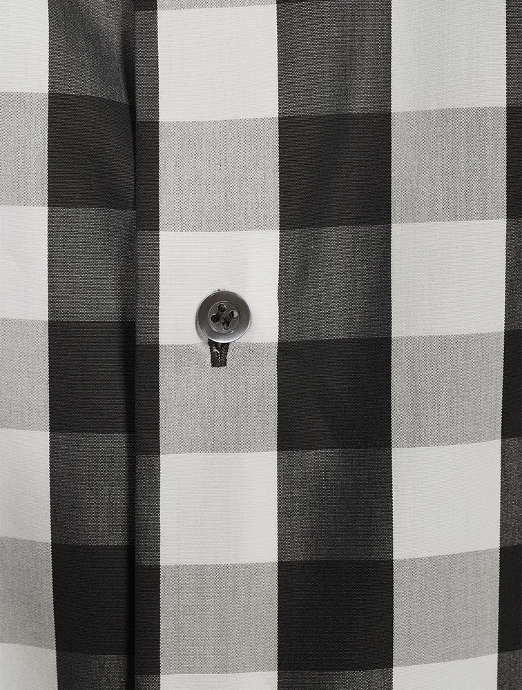 Gingham Cotton Poplin A-Line Shirt