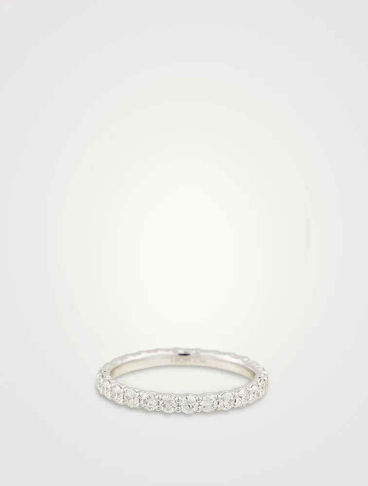 18K White Gold Signature Eternity Band With Diamonds