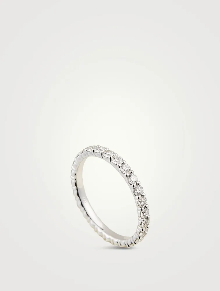 18K White Gold Signature Eternity Band With Diamonds