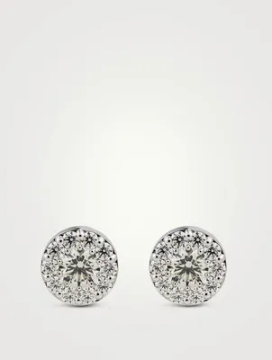 18K White Gold Fulfillment Stud Earrings With Diamonds