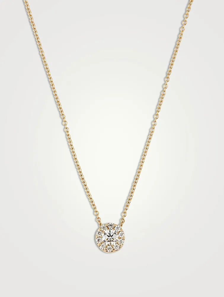 18K Gold Fulfillment Pendant Necklace With Diamonds