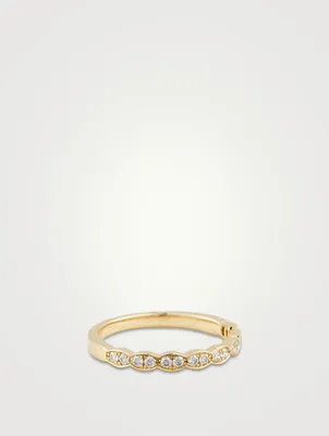 18K Gold Lorelei Floral Band With Diamonds