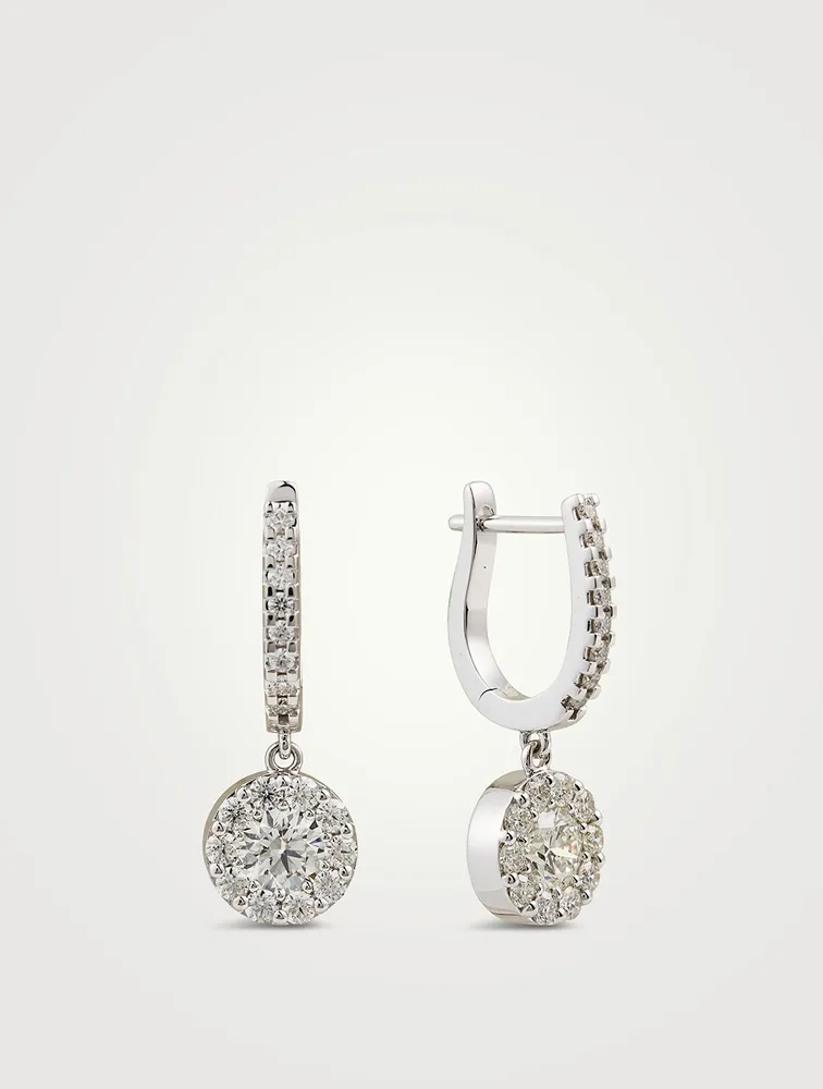 18K White Gold Fulfillment Drop Earrings With Diamonds