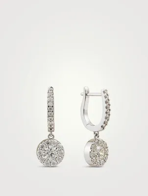 18K White Gold Fulfillment Drop Earrings With Diamonds