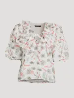 Ava Puff-Sleeve Top Floral Print