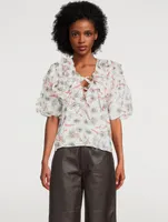 Ava Puff-Sleeve Top Floral Print