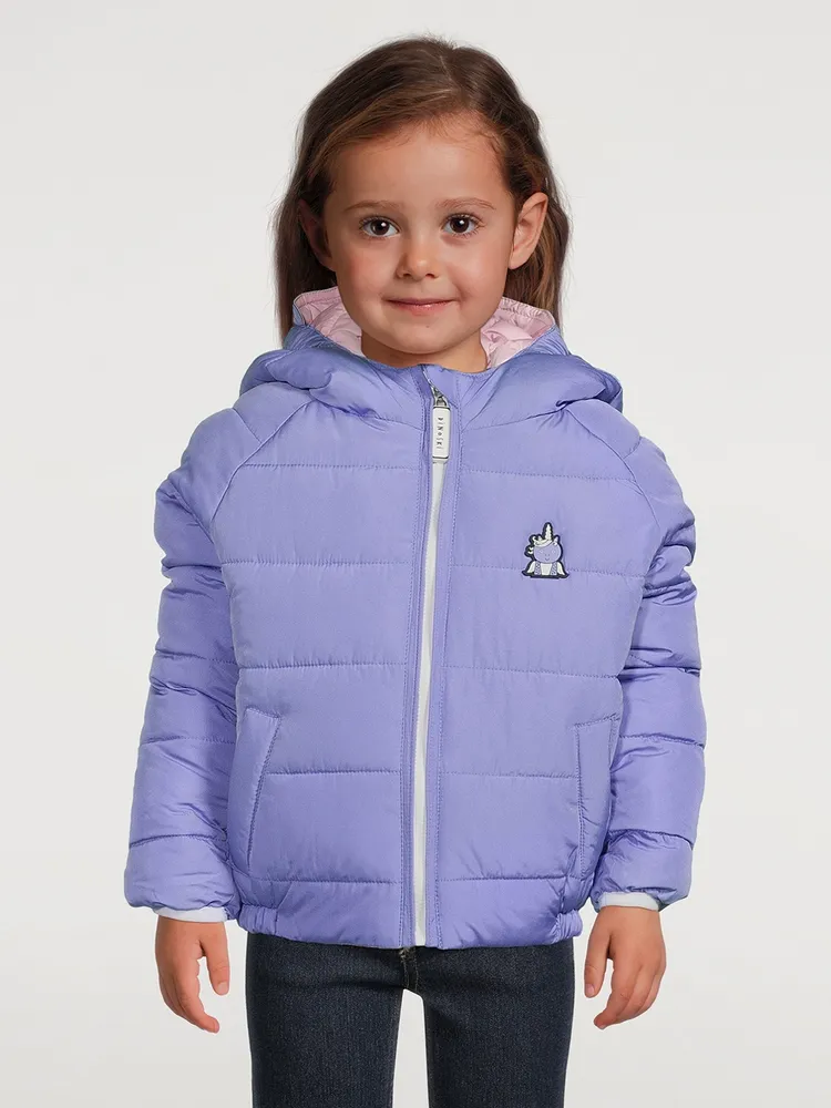 Hop x Sparkle Reversible Puffer Jacket With Hood