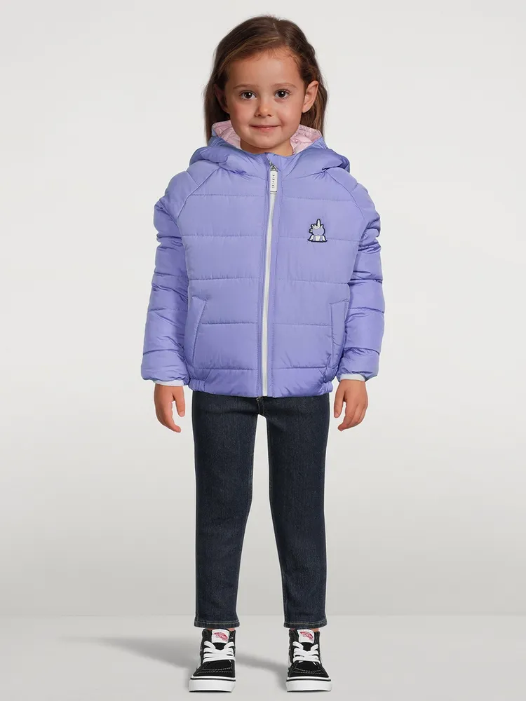 Hop x Sparkle Reversible Puffer Jacket With Hood